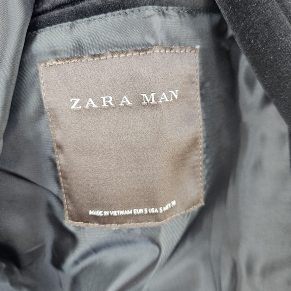 Zara Men Black Velvet Gold Trim Varsity Style Bomber Jacket Customized Small - Picture 3 of 7